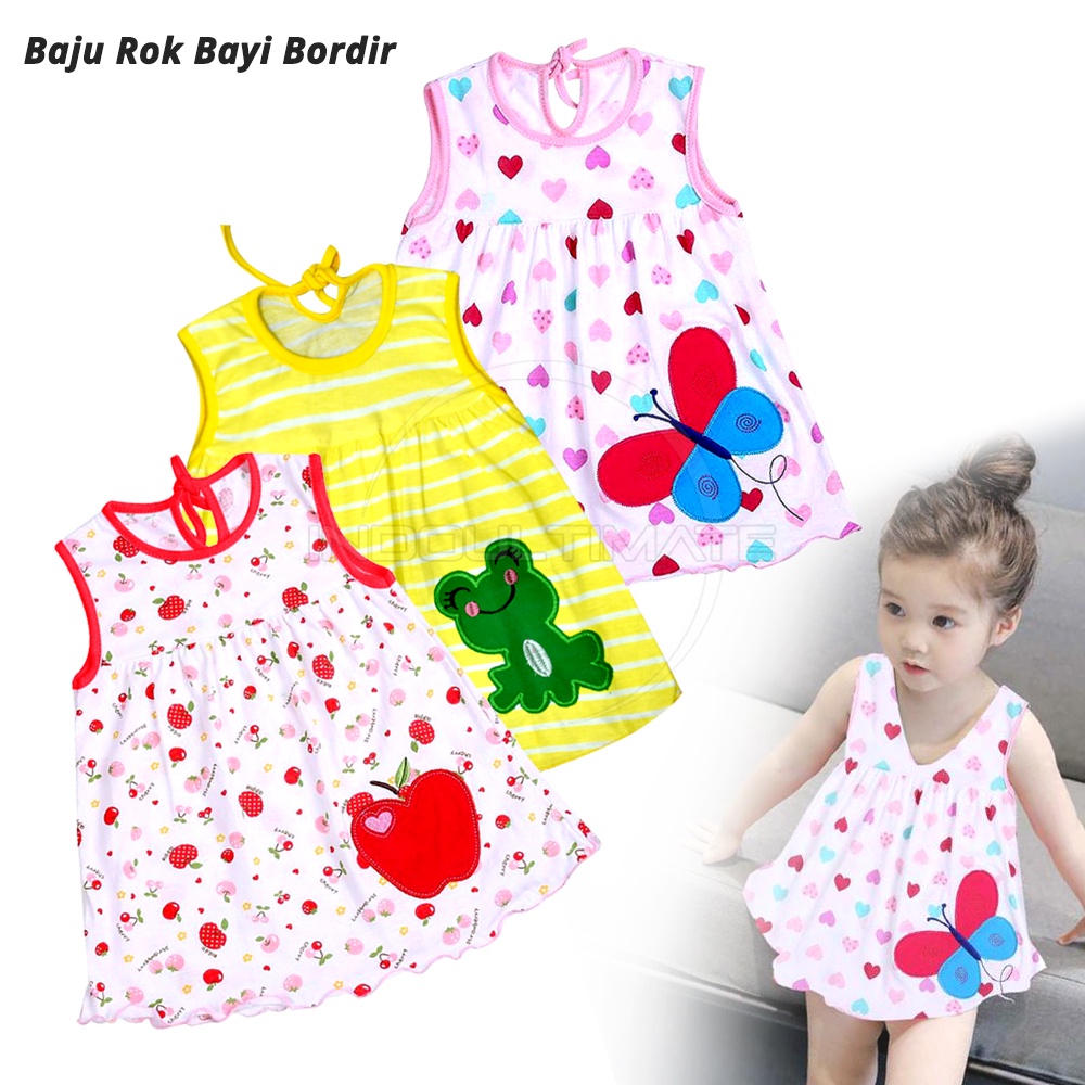 TRS-8805 Dress Bayi Perempuan Lengan Kutung Dress Rok Bayi COTTON Terusan Bayi Pakaian Bayi Perempuan Dress Bayi Pesta Motif Lucu Baju Bayi Cewek Baju harian Bayi