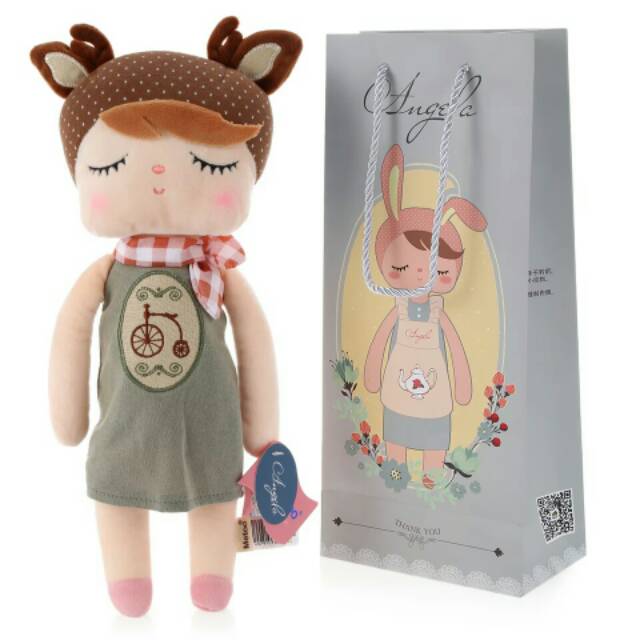 MOMBABY1 Boneka Metoo Angela Baby Teko Sepeda dan Puding atau Kado Mainan Anak Perempuan Boneka Angela Baby