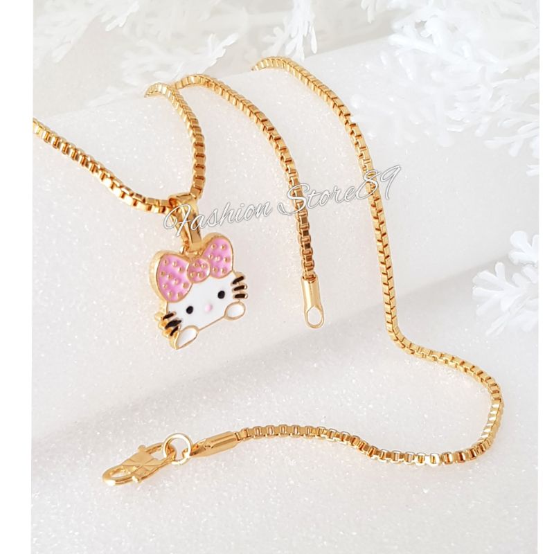 New Kalung Anak Kitten impor perhiasan yaxiya Lapis emas Kalung anak Kitty