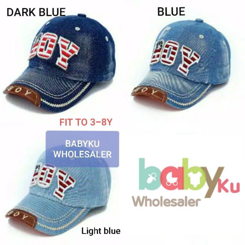 Boy hat - topi baseball denim anak boy bahan jeans