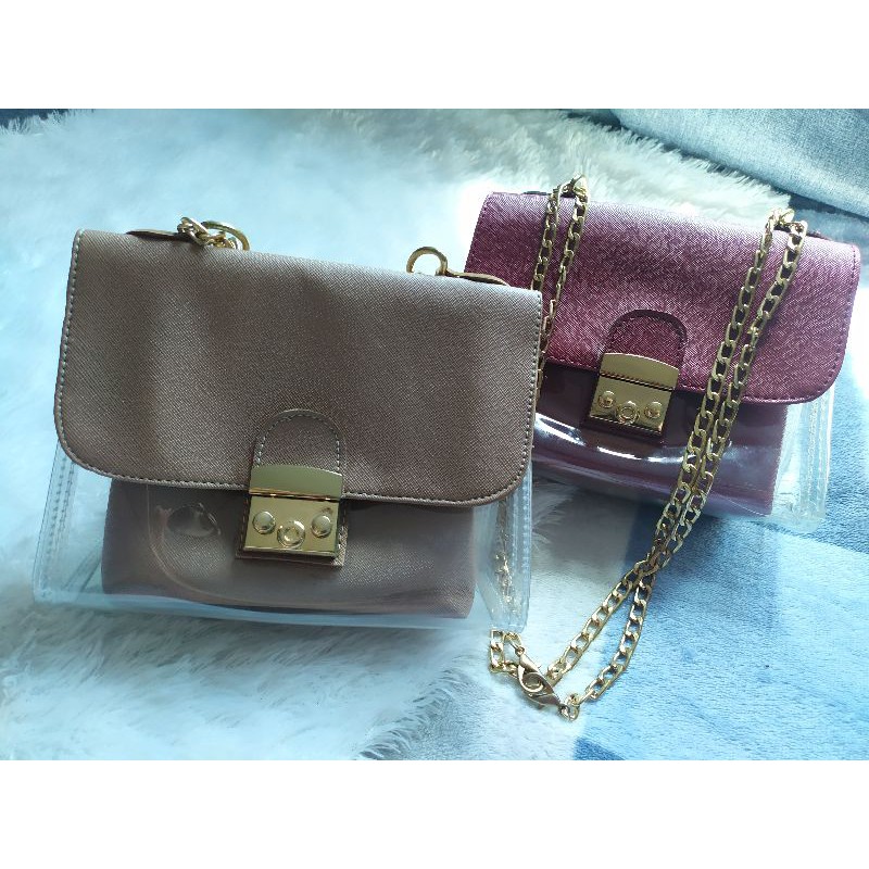 TAS WANITA/ TAS SELEMPANG TRANSPARAN/ TAS SELEMPANG WANITA