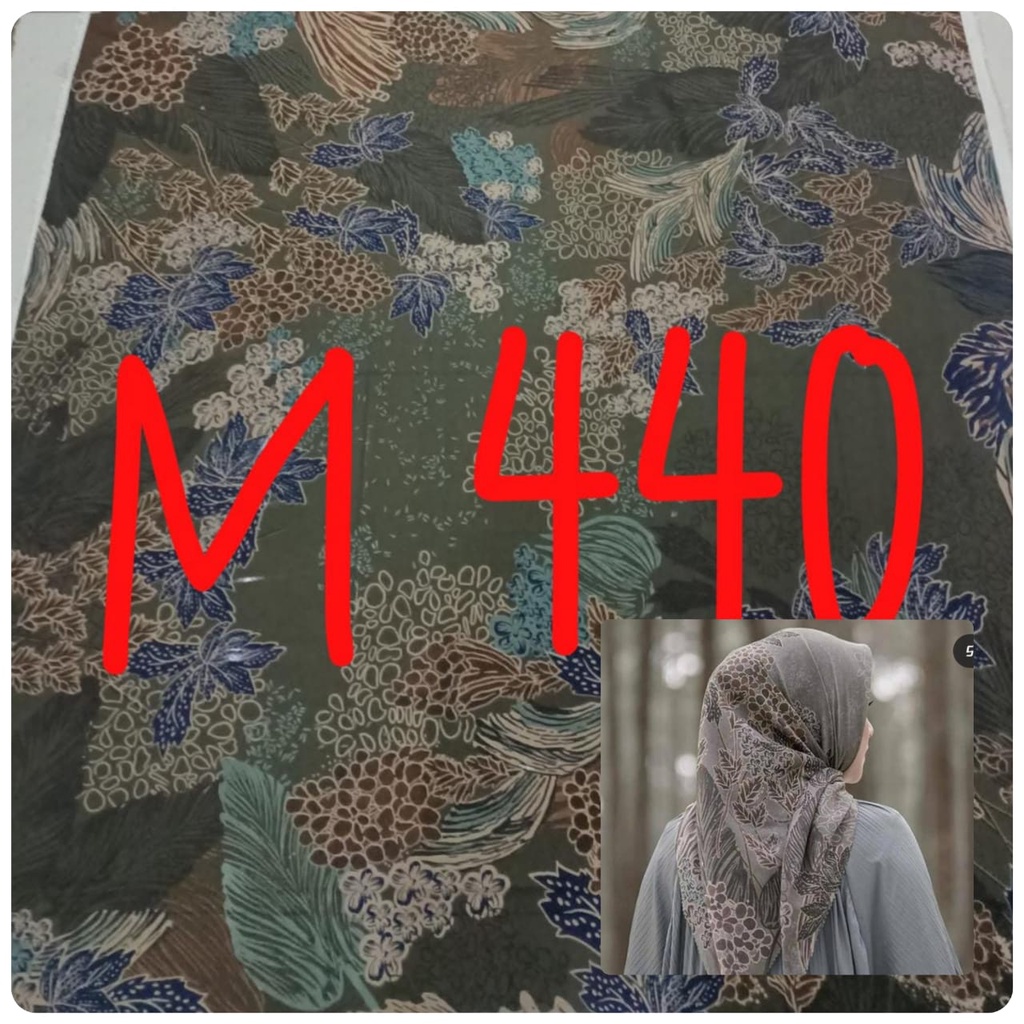 BESTSELLER Hijab Segiempat Voal Motif Printing Lasercut Kerudung Motif Square Grosir Jilbab Murah NN hijab-M440