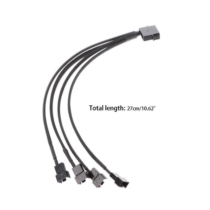 Btsg Kabel Adapter Extension Kipas Angin 4-pin Molex Male Ke 4x 3-pin / 4-pin Pwm Male