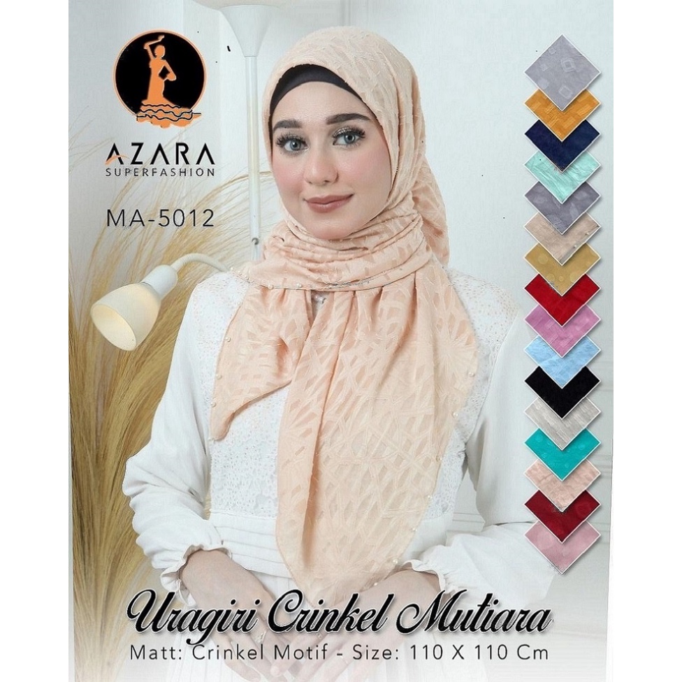 JILBAB SEGI EMPAT URAGIRI SEGIEMPAT MOTIF FRENCH ROSE RUBIAH SQUARE BY AZARA CERUTY MUTIARA TERLARIS