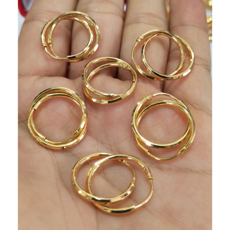 ANTING RING DEWASA PERAK 925 ASLI LAPIS MAS 24K