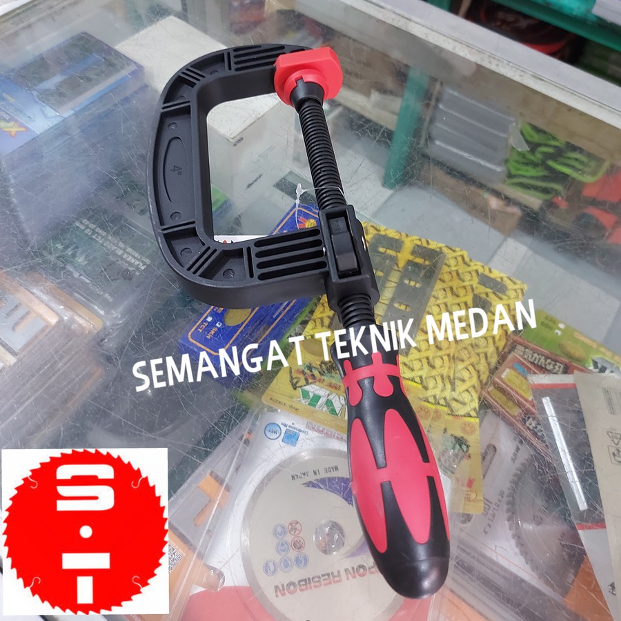 4" KLEM KAYU CATOK JEPIT PENJEPIT C CLAMP BAIS QUICK RELEASE 4 " ALDO