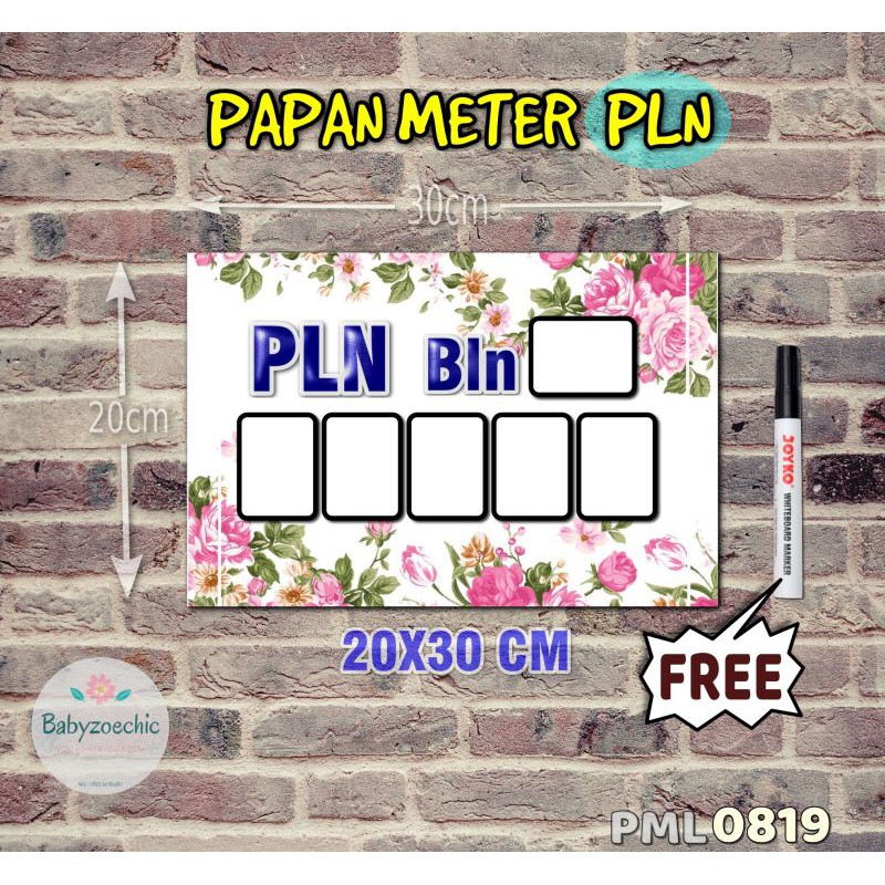 

Zoe Papan Meter Listrik PLN PAM motif Unik - Flower 19