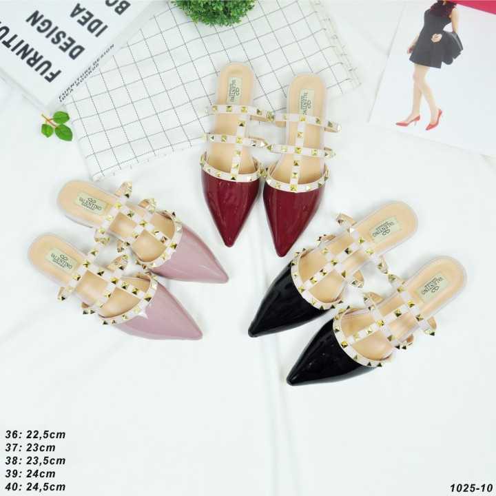 SANDAL VALENTINO MULES 1025-10/ 269-13 LAV SANDAL WANITA SANDAL BRANDED SANDAL LEBARAN SANDAL IMPORT