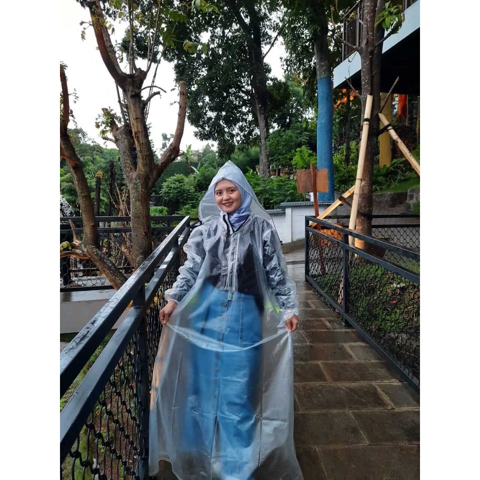 Jas Hujan Wanita Gamis Rok Jumbo Mantel Motor Muslimah Ponco Syar'i Kualitas Premium Bahan Tebal Tra