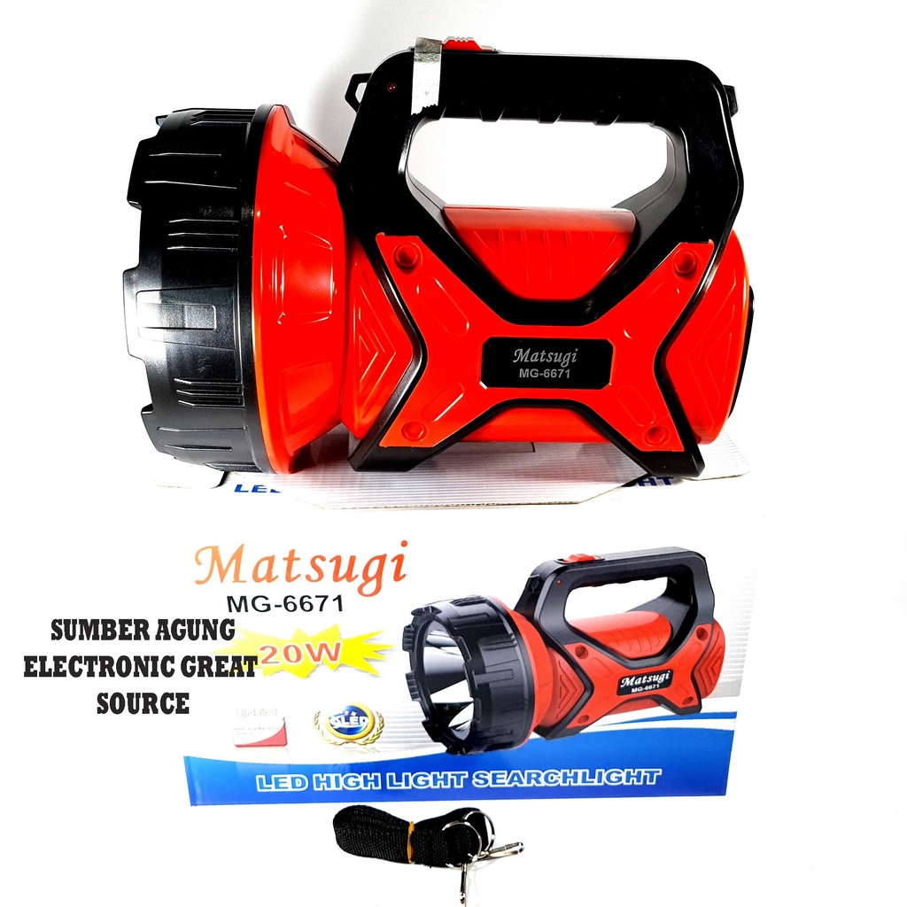 Matsugi MG6671 Senter Tangan 20W Jumbo 6671 Charge Bisa Sorot Jauh