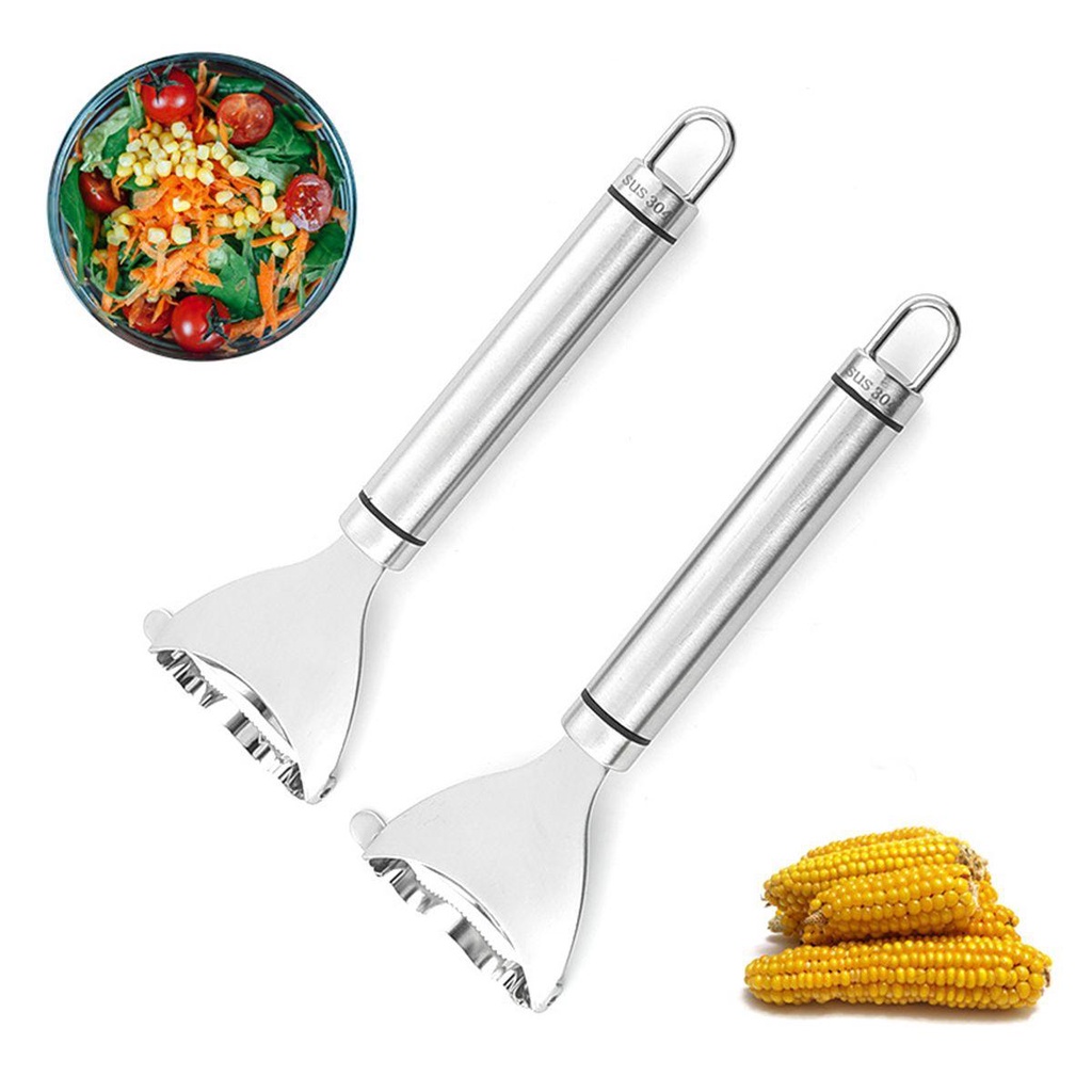 [Elegan] Pemipil Jagung Dapur Sayur Remover Stainless Steel Alat Cukur Mengupas Corns Stripper