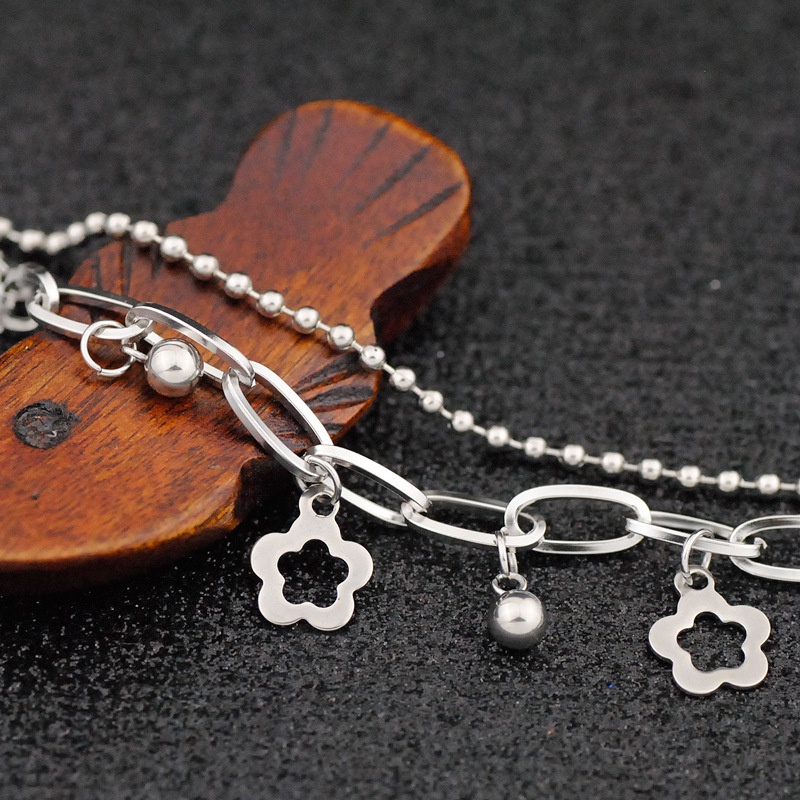 Hollow Flower Pendant Double Bracelet Female Chain Bracelet