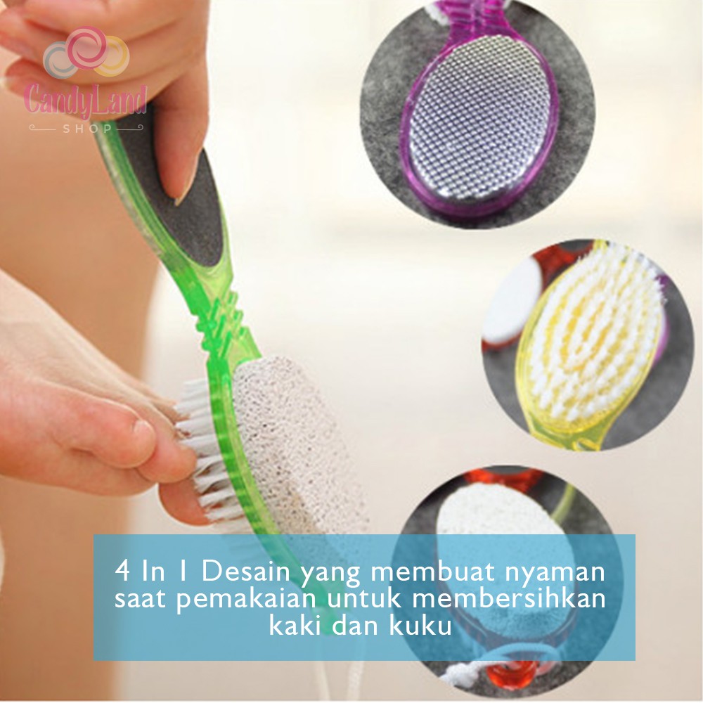 Sikat Alat Gosok Kaki Kapalan Penghalus Kulit Kaki Pedicure Paddle Brush 4 In 1