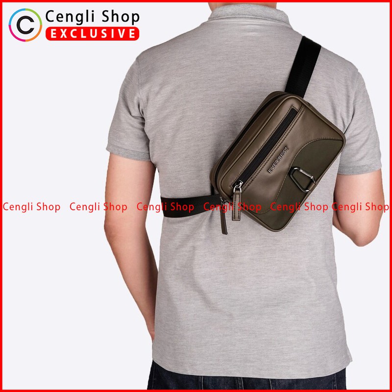 SLING WAIST BAG EVERBEST TAS SELEMPANG PINGGANG PRIA TERBARU ORIGINAL SMALL EVE-FIEL HIJAU