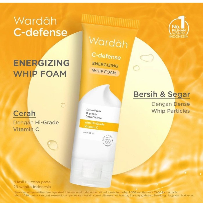 Wardah C-Defense Energizing Whip Foam - Pembersih Wajah dengan HiGrade Vitamin C  - BISA COD