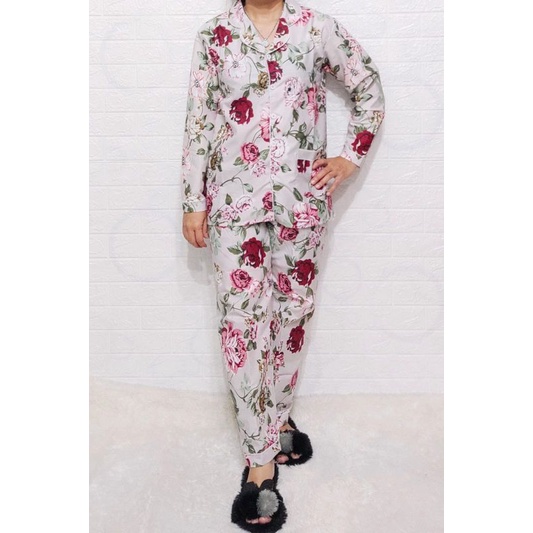 Baju Tidur Piyama Wanita Motif Floral Pajamas Katun  / Baju Tidur setelan Wanita Katun PP dewasa Terbaru Bigsize Kekiniaan