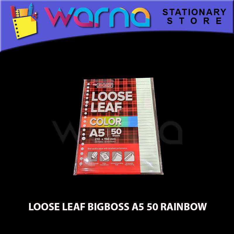 

LOOSE LEAF BIGBOSS A5 50 RAINBOW