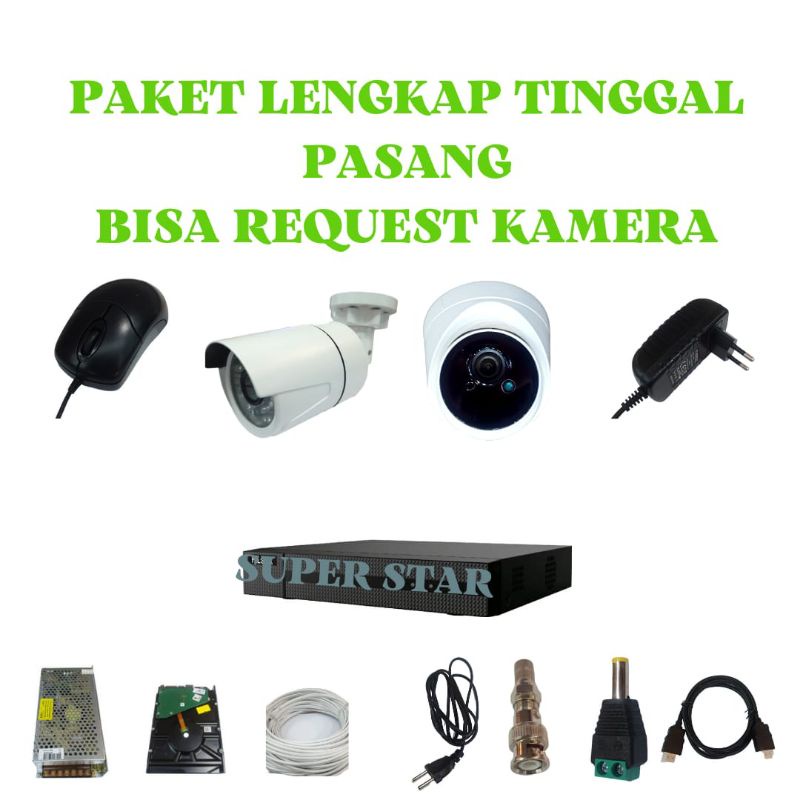 paket cctv 16 chanel 16 kamera 5mp ic sony turbo hd anti air