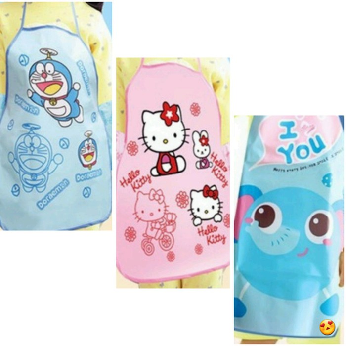 Celemek Anak Apron Karakter Lucu Celemek Anak Melukis Masak Kotor Kotoran Berkebun Kids Apron Cartoon Cute