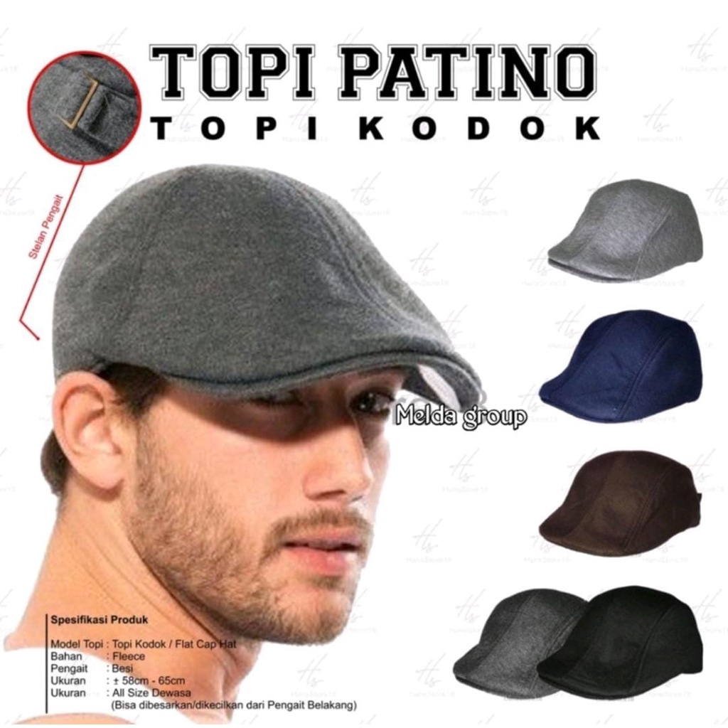 Topi Kodok / Flat Cap Hat / Topi Copet / Topi Pelukis pria dan wanita / Topi Sutradara / Topi Patino