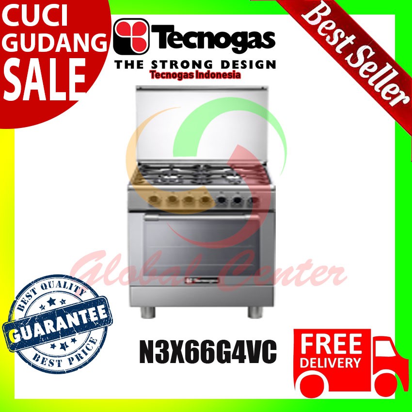 Tecnogas Kompor Free Standing 4 Tungku N3X66G4VC