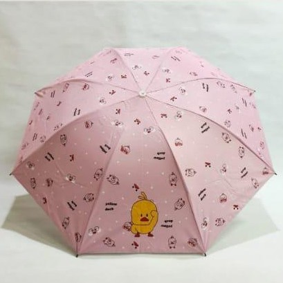 PAYUNG LIPAT MOTIF DUCK YELLOW DALAM SILVER SAKURA 7197