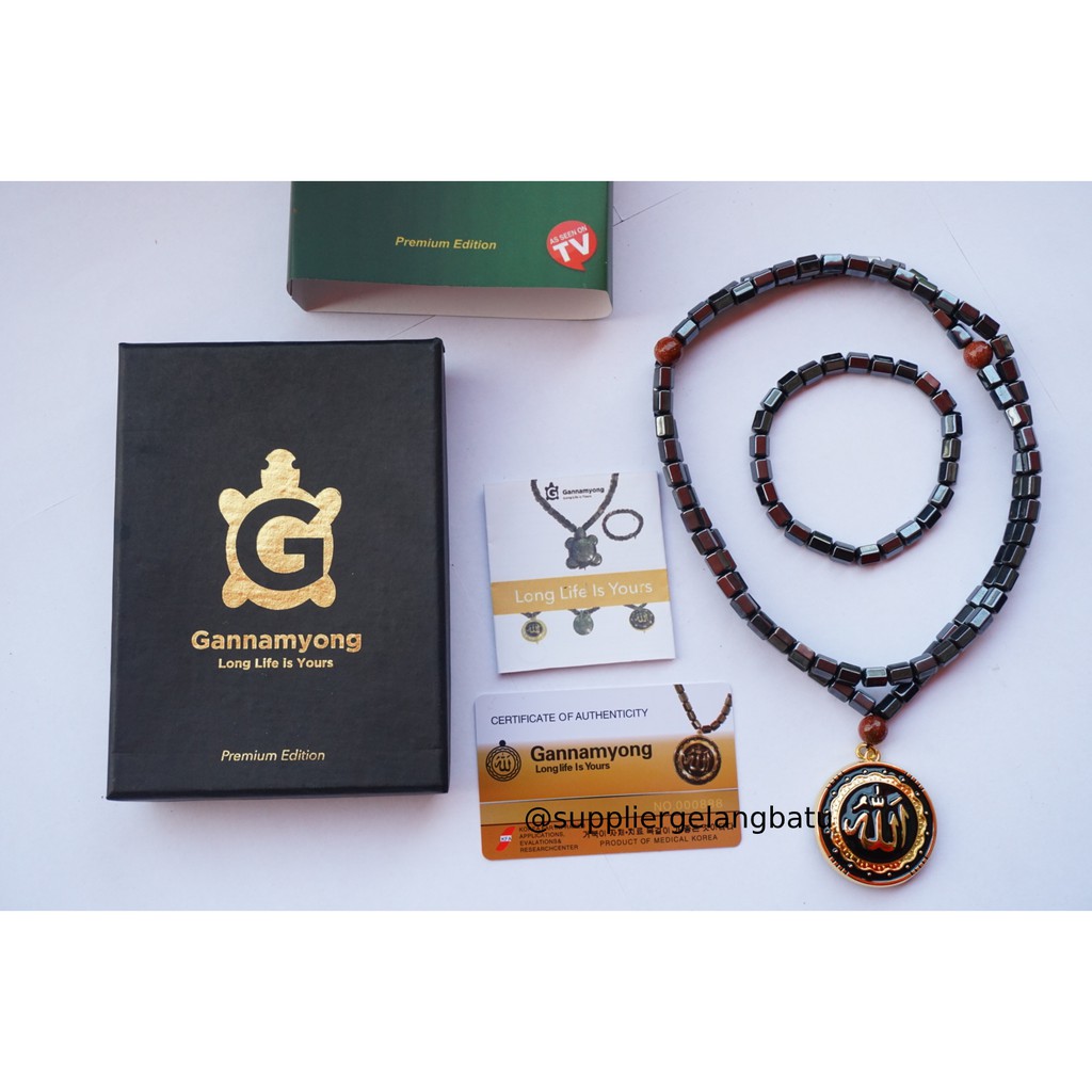 GANNAMYONG PREMIUM TASBIH SEHAT LAFAZ ALLAH GOLD 99 BUTIR PASIR MAS batu alam dzikir giok alat doa