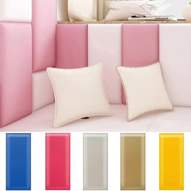 3D Candy Color Self Adhesive PE Foam Wall Sticker/ Waterproof Headboard Decorative Wallpaper/ DIY Wall Decal Stickers Used for Living Room Bedroom Kids Room Nursery Home Decor Wall Decorations