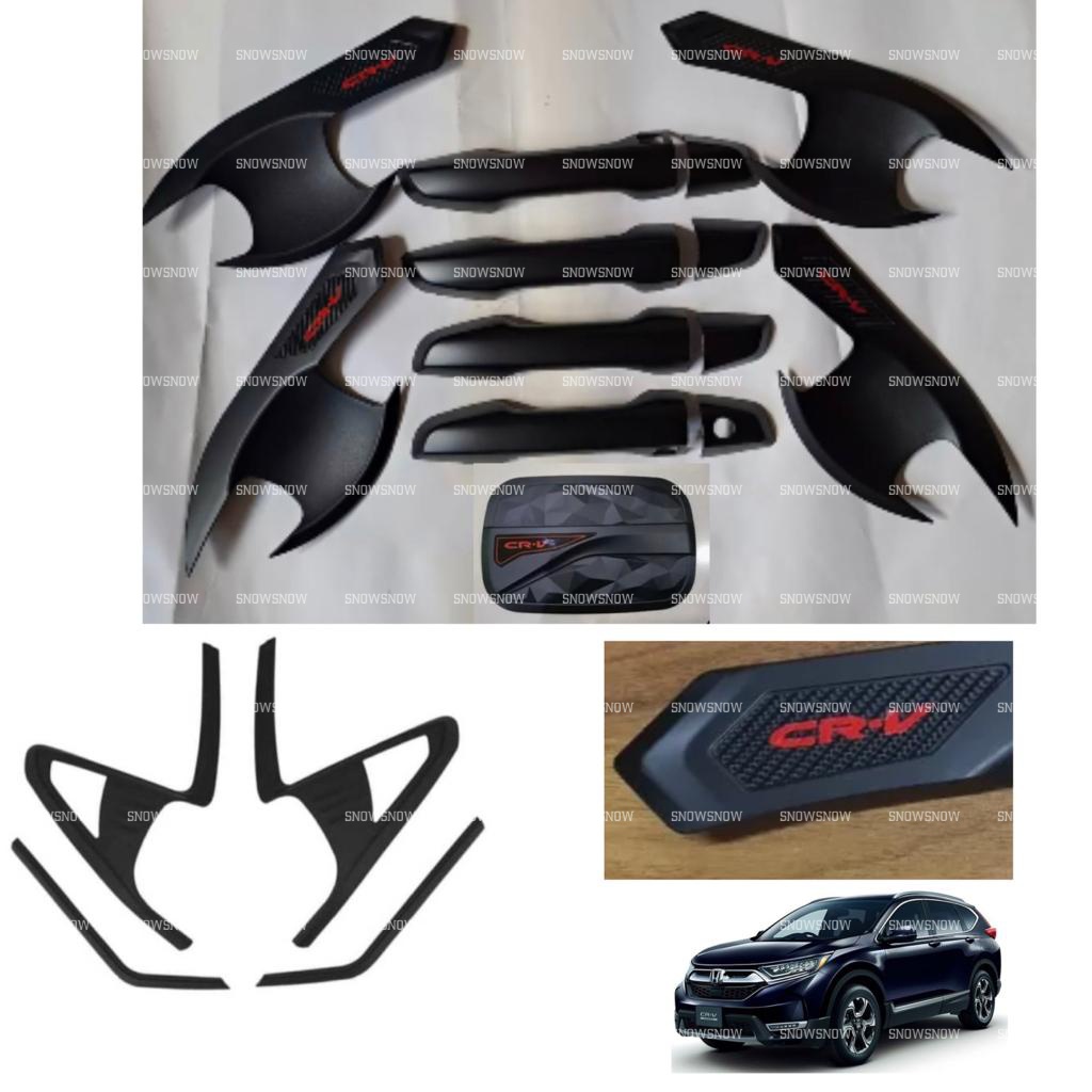 Paket Garnish Belakang Outer Handle Tank Cover Honda CRV Turbo 2017 2022 Activo Hitam