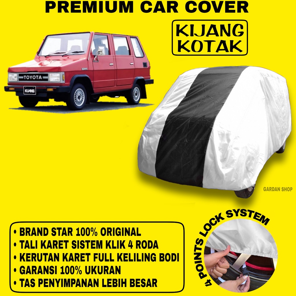 Body Cover KIJANG KOTAK SILVER HITAM Penutup Bodi Mobil Kijang Kotak Waterproof PREMIUM