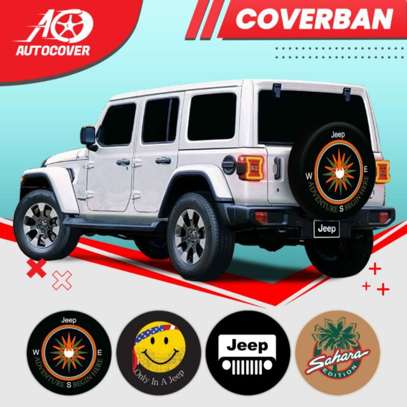 (COD) COVER BAN SEREP/SARUNG BAN SEREP JEEP JIMMY FORD BEBAS CUSTM GBR DESAIN GRATIS BERGARANSI