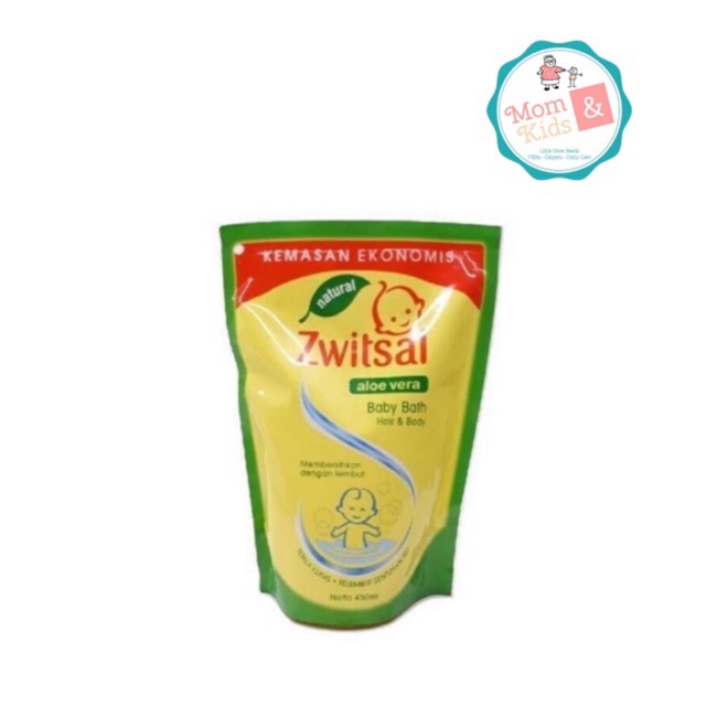 Zwitsal Natural Baby Bath 2 in 1 / Shampo Aloe Vera / Rich Honey Baby Milk 450 ml