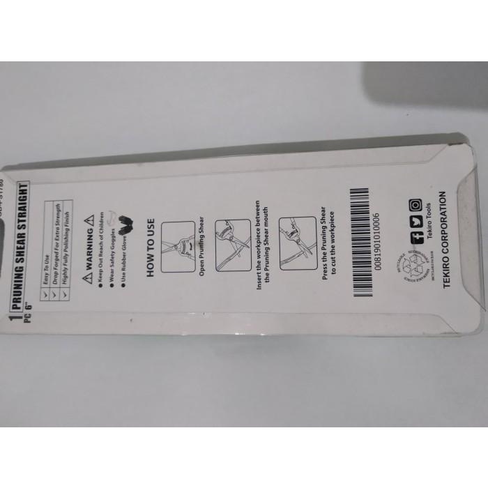 TEKIRO - GUNTING DAHAN LURUS UK 8 INCH GUNTING TANAMAN - ORIGINAL