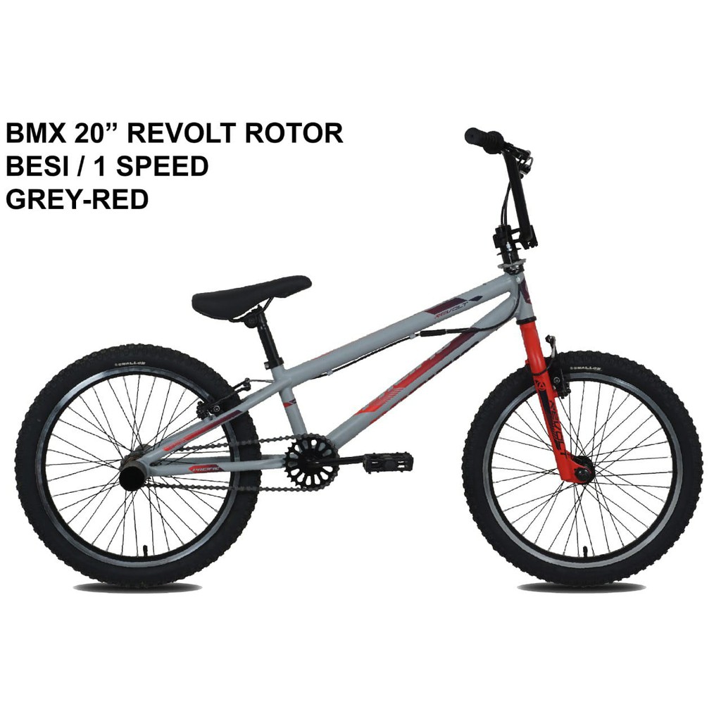 SEPEDA BMX PACIFIC -Revolt Rotor Besi 20 inch 1 Speed: warna -> GREY-RED