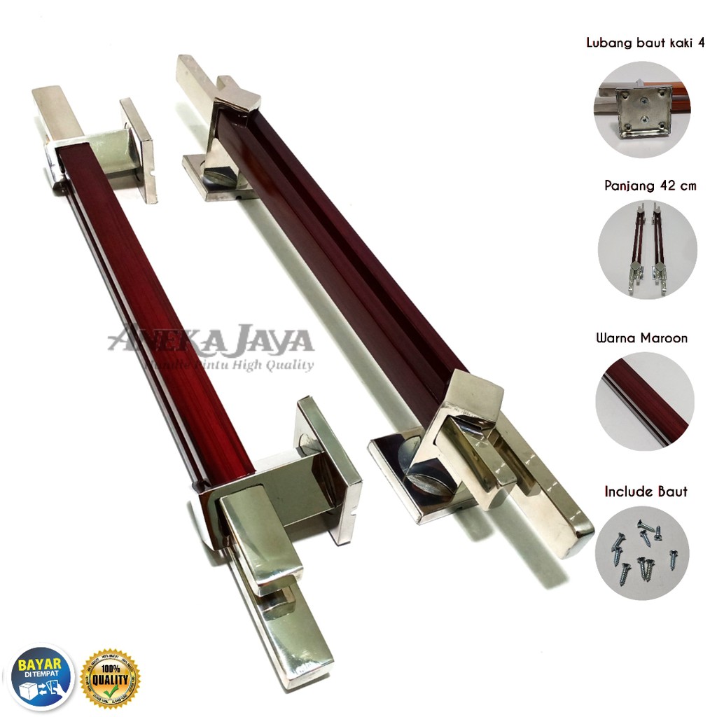 Handle Pintu rumah 42 cm Tarikan Pintu Pegangan Pintu rumah minimalis terbaru coklat tua maroon