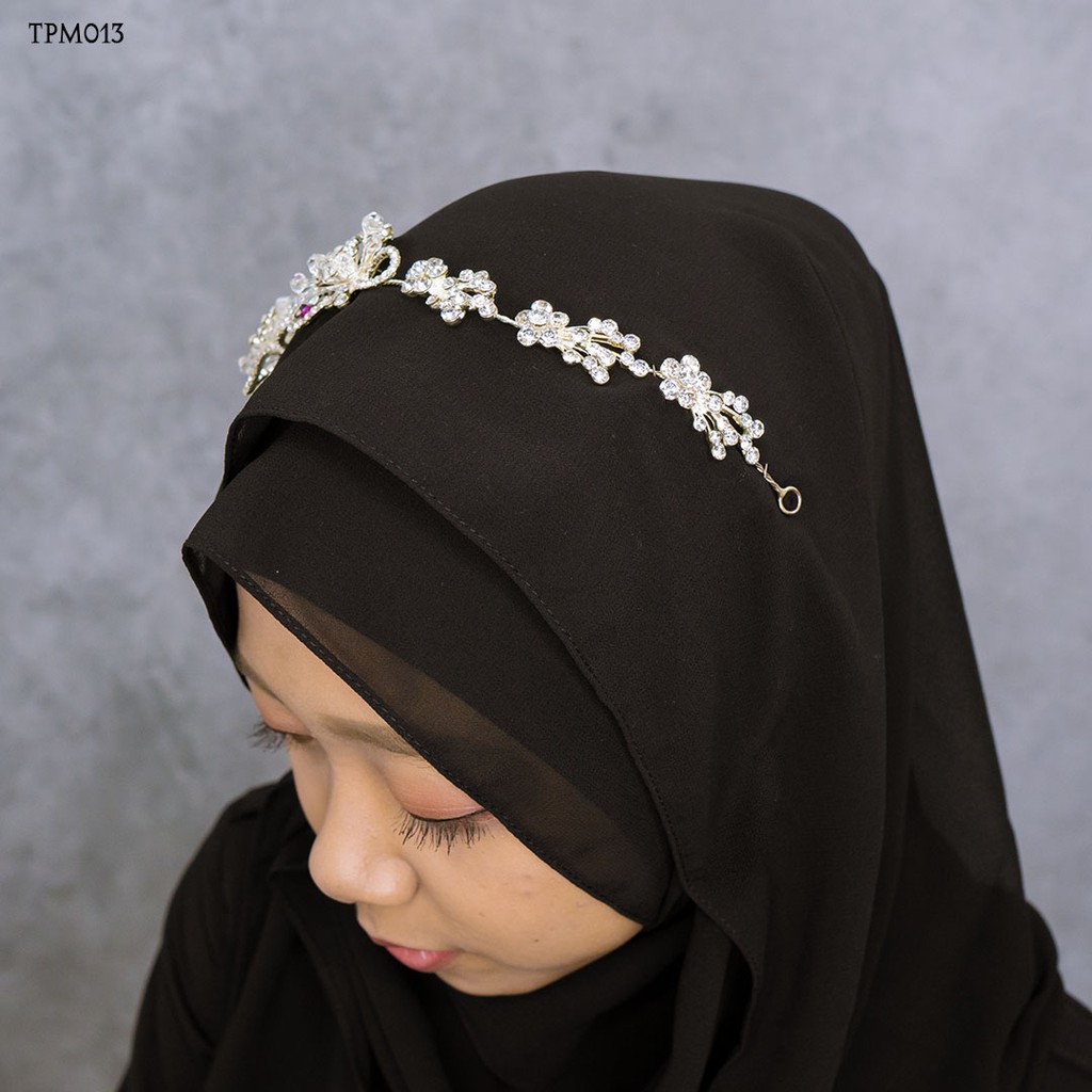 [BISA COD] HAIRPIECE AKSESORIS PESTA WANITA BUNGA SILVER PUTIH TPM013