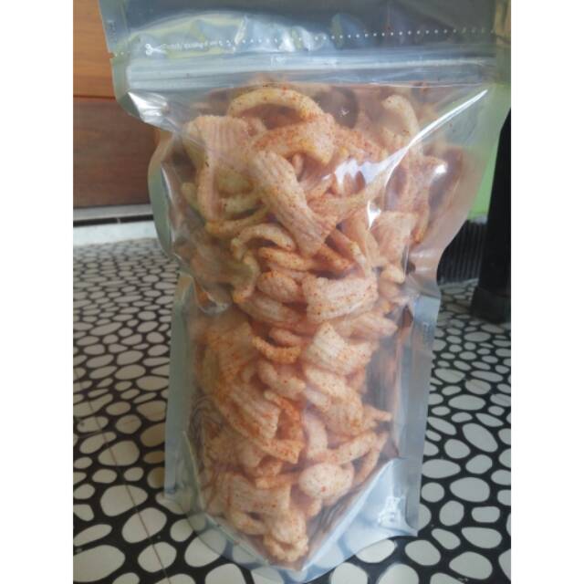 

Kerupuk ikan ikanan pink pedas & original