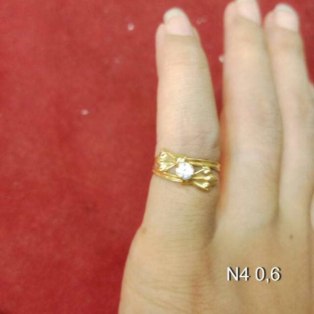 Cincin No 4 anak dan dewasa emas mas asli kadar 700 70% 22 1 satu gram z petir rante mickey permata cowok cewek