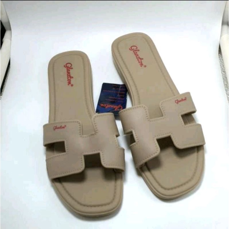 SANDAL WANITA DEWASA VEROTINO 1838 KARET SENDAL SLOP PEREMPUAN DEWASA-Krem