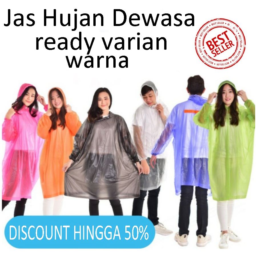 (GROSIR) Jas Hujan Ponco Lengan Elmondo Ceria 201 murah Ponco Karet Murah / Jas Hujan Poncho Lengan Type 201 - Ponco Karet Ceria - Jas Hujan Terusan - Jas Hujan Dewasa Wanita Pria  -  Jas Hujan Porom Terbaru COD