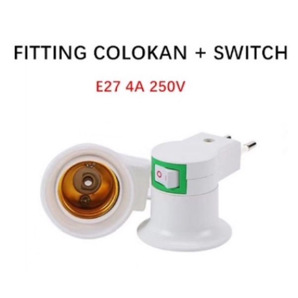 SWITCH E27 LAMP HOLDER + FITTING LAMPU COLOK SAKLAR ON OFF