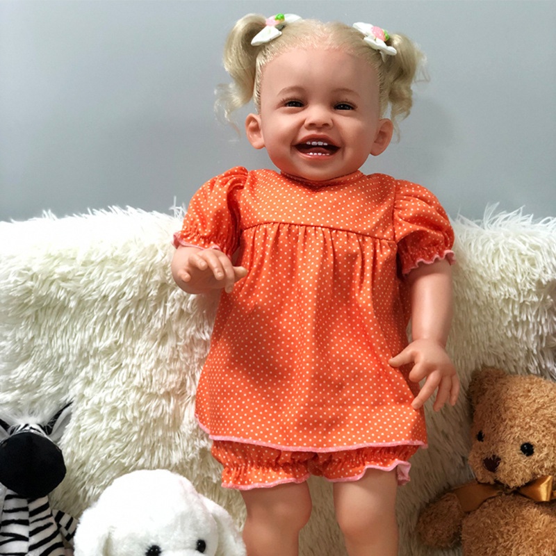 Mary Mainan Interaksi Figure Manusia Hidup 22 ''Bahan Silikon Lembut Reborn Vinyl Untuk Boneka Golden