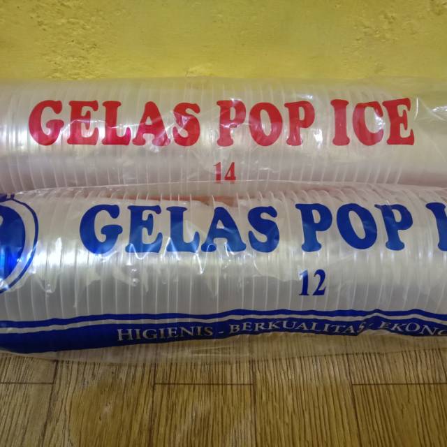 Gelas pop ice plastik 10oz, 12oz, 14oz, 16oz