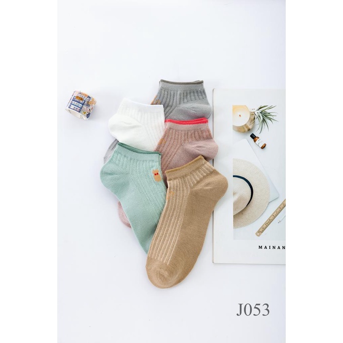 KAOS KAKI RIBBON MOTIF MEOW J053