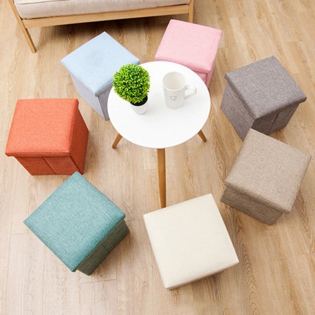 Storage Box Stool Foldable Kotak Penyimpanan Tempat Lipat Sofa Toy Box Kotak Organizer Container Baju Mainan