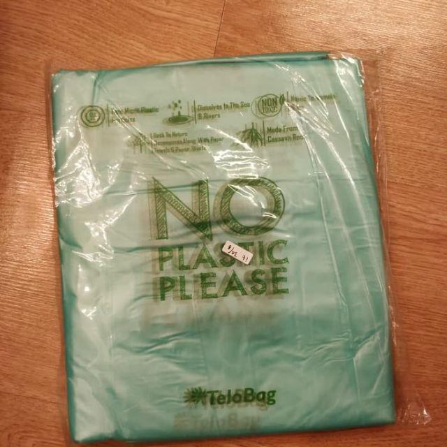 Telobag Trash Garbage Bag 60x100cm 40 I 1/4 M (isi 10) Biodegradable Green