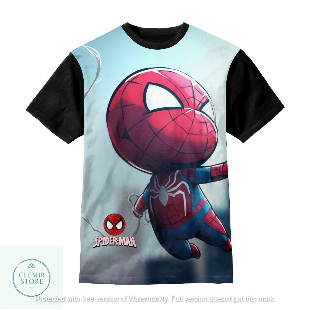 Kaos 3D Anak | Baju Printing - Baju Spiderman (Spiderman Chibi Cool) Untuk Usia 1-12 Tahun