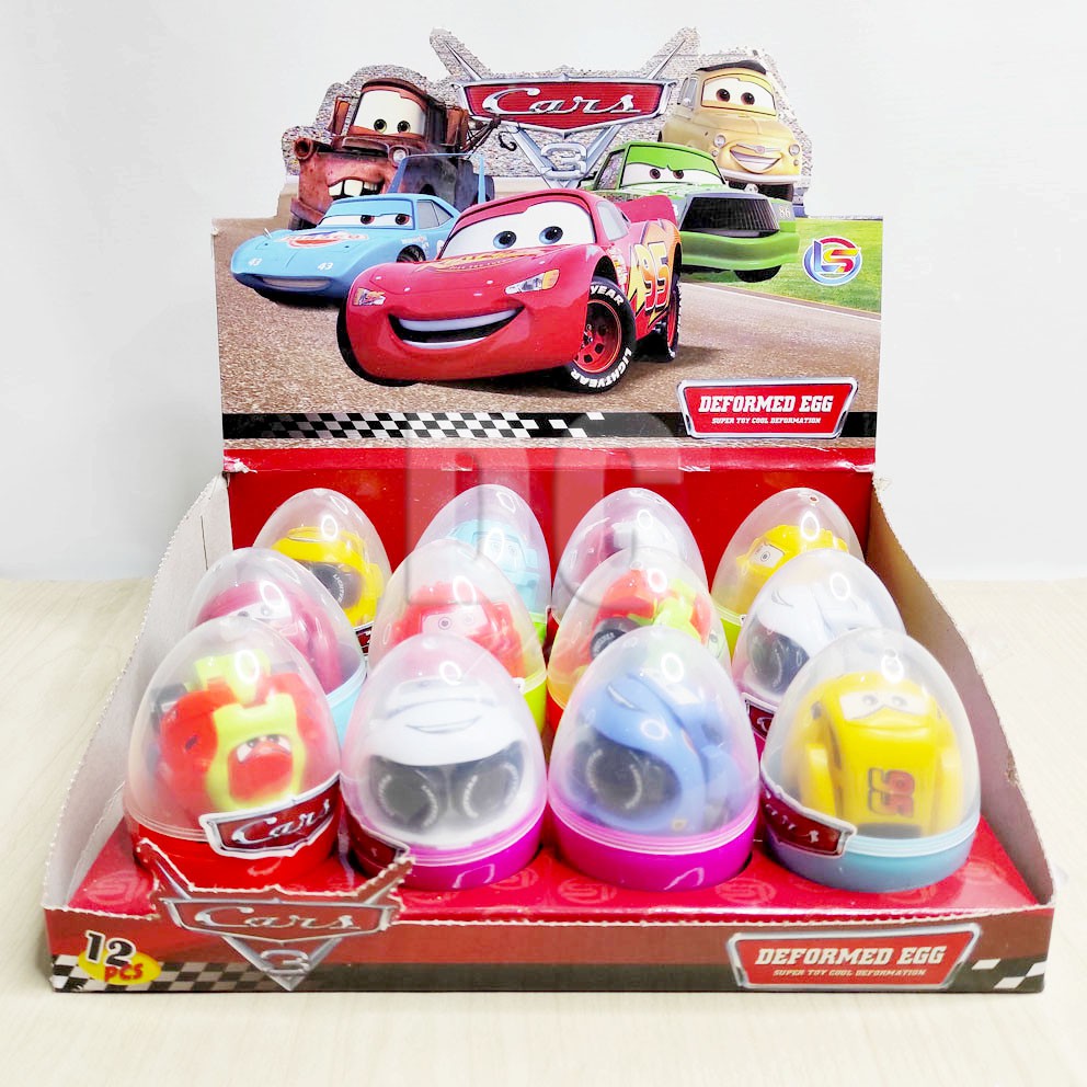 Cars 3 Deformed Egg HARGA ECERAN Mainan Telur Mobil Balap Mini