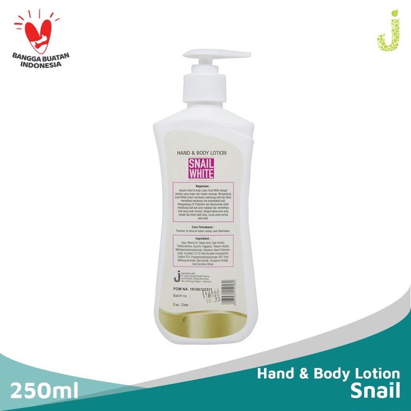 Autumn Pure Nature Hand &amp; Body Lotion SNAIL WHITE 250 ml + ekstra 75ml (BLSW) PROMO SEN