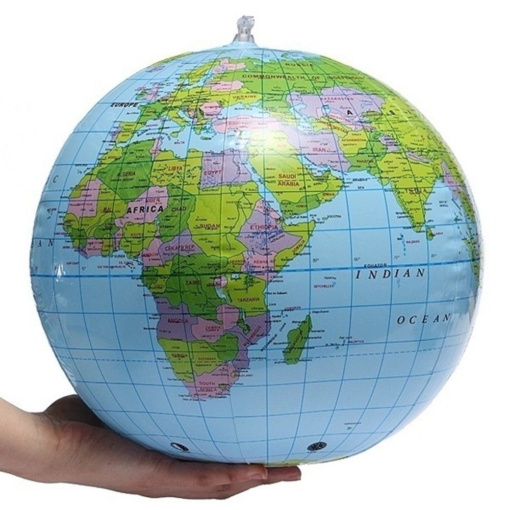 QUINTON Gift Globe Durable Toys Inflatable Earth Blow Up English Balloon Ball Giant Kids World Map/Multicolor